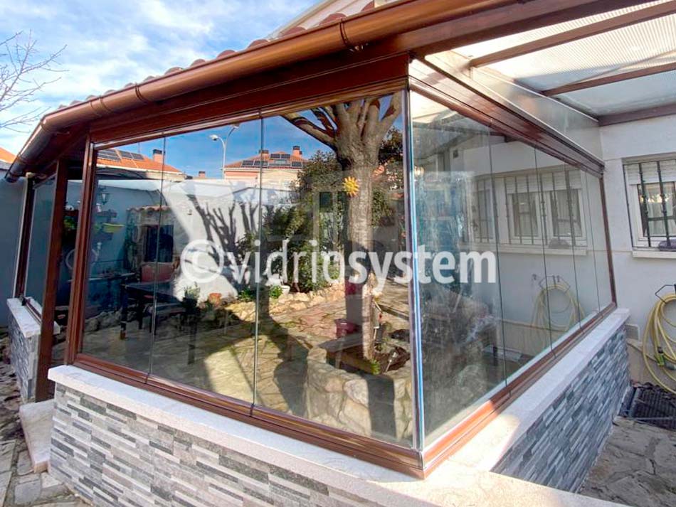cortinas cristal porche rustico