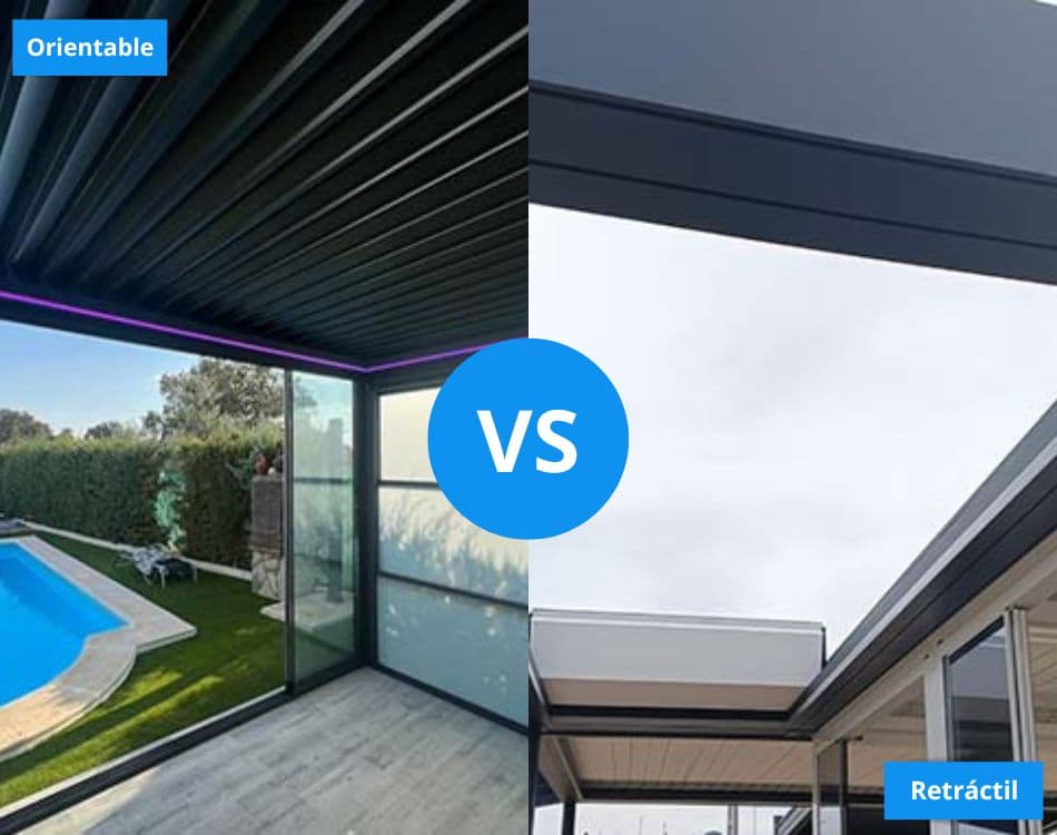 Diferencias pérgolas bioclimáticas orientables y retráctiles.